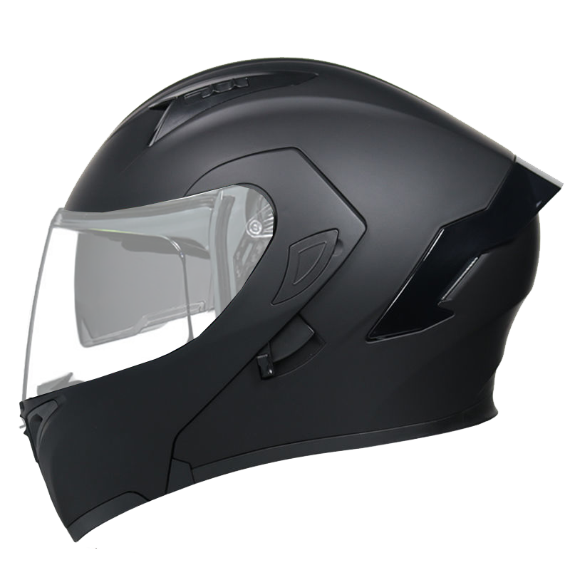 All-season safety-certified motorcycle helmet with dual sun visors