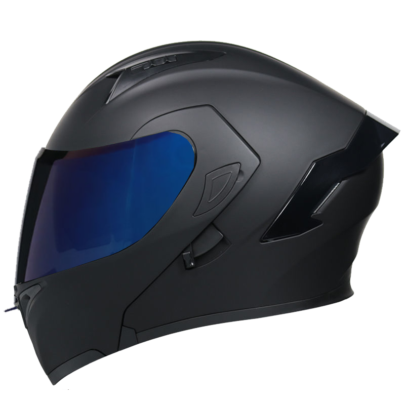 All-season safety-certified motorcycle helmet with dual sun visors