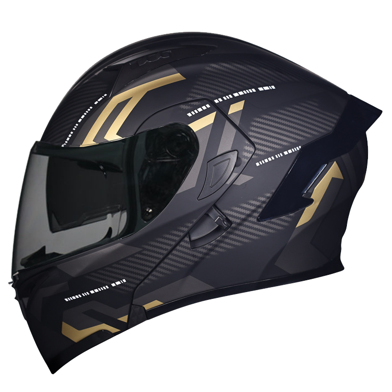 All-season safety-certified motorcycle helmet with dual sun visors
