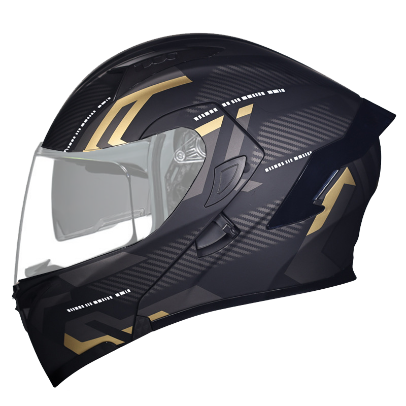 All-season safety-certified motorcycle helmet with dual sun visors