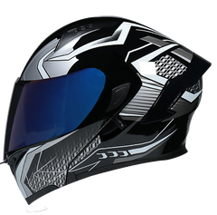 All-season safety-certified motorcycle helmet with dual sun visors