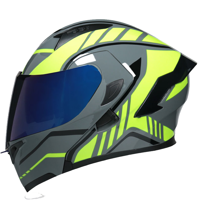 All-season safety-certified motorcycle helmet with dual sun visors