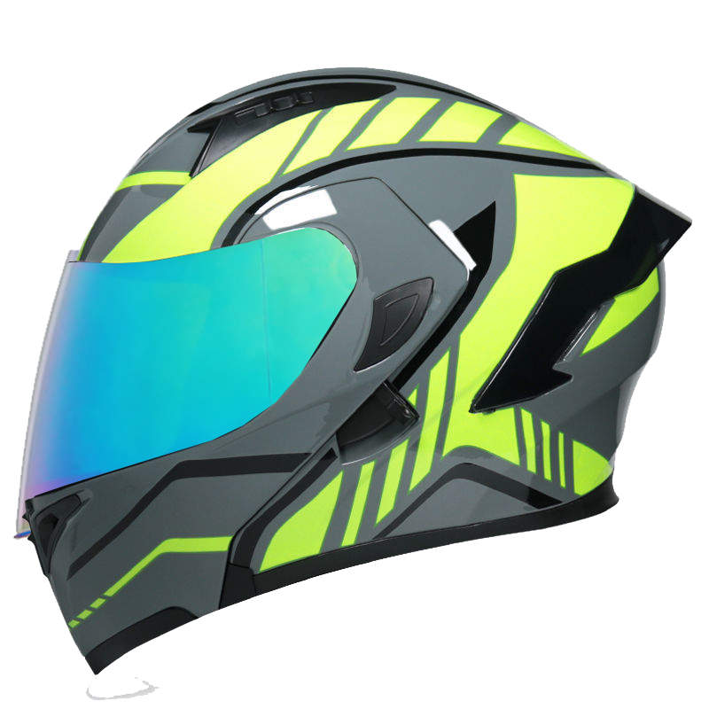 All-season safety-certified motorcycle helmet with dual sun visors