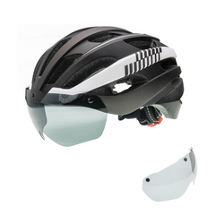Men's & Women's Cycling Helmet with Goggles & LED Light
