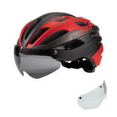 Men's & Women's Cycling Helmet with Goggles & LED Light