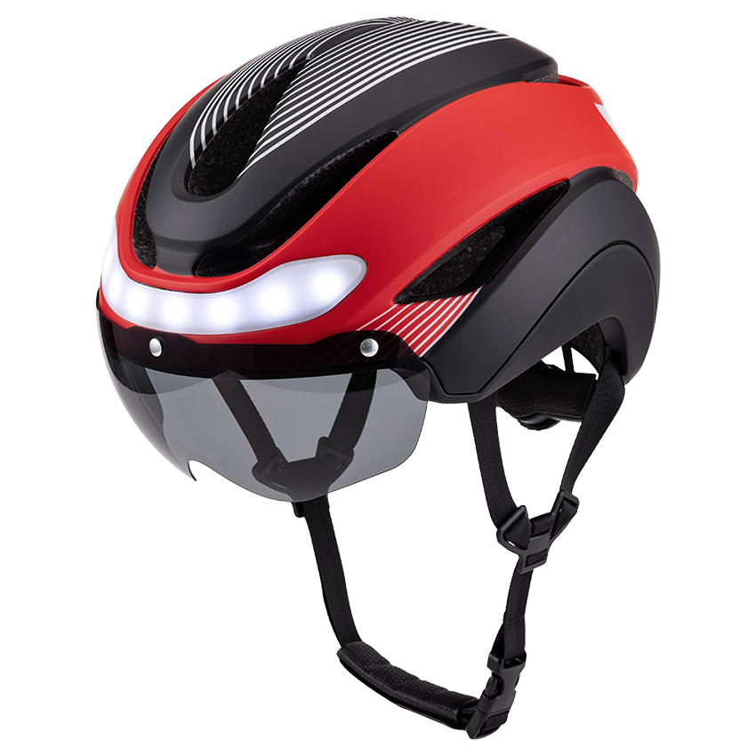 Waterproof safety cycling helmet with rechargeable LED tail light
