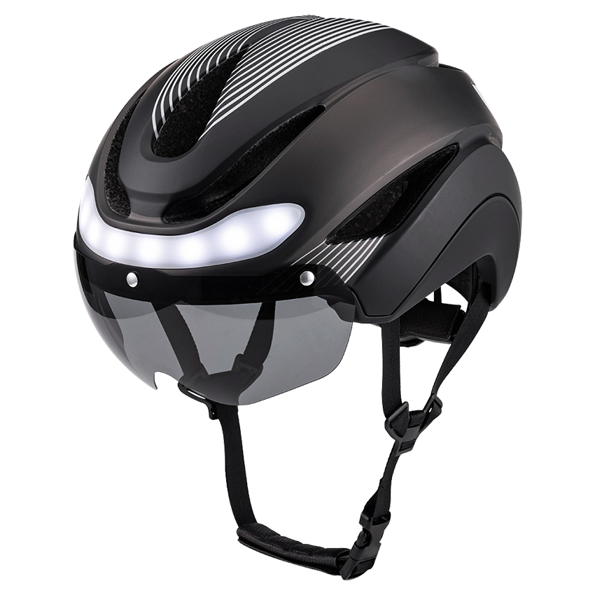 Waterproof safety cycling helmet with rechargeable LED tail light