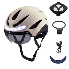 Waterproof safety cycling helmet with rechargeable LED tail light