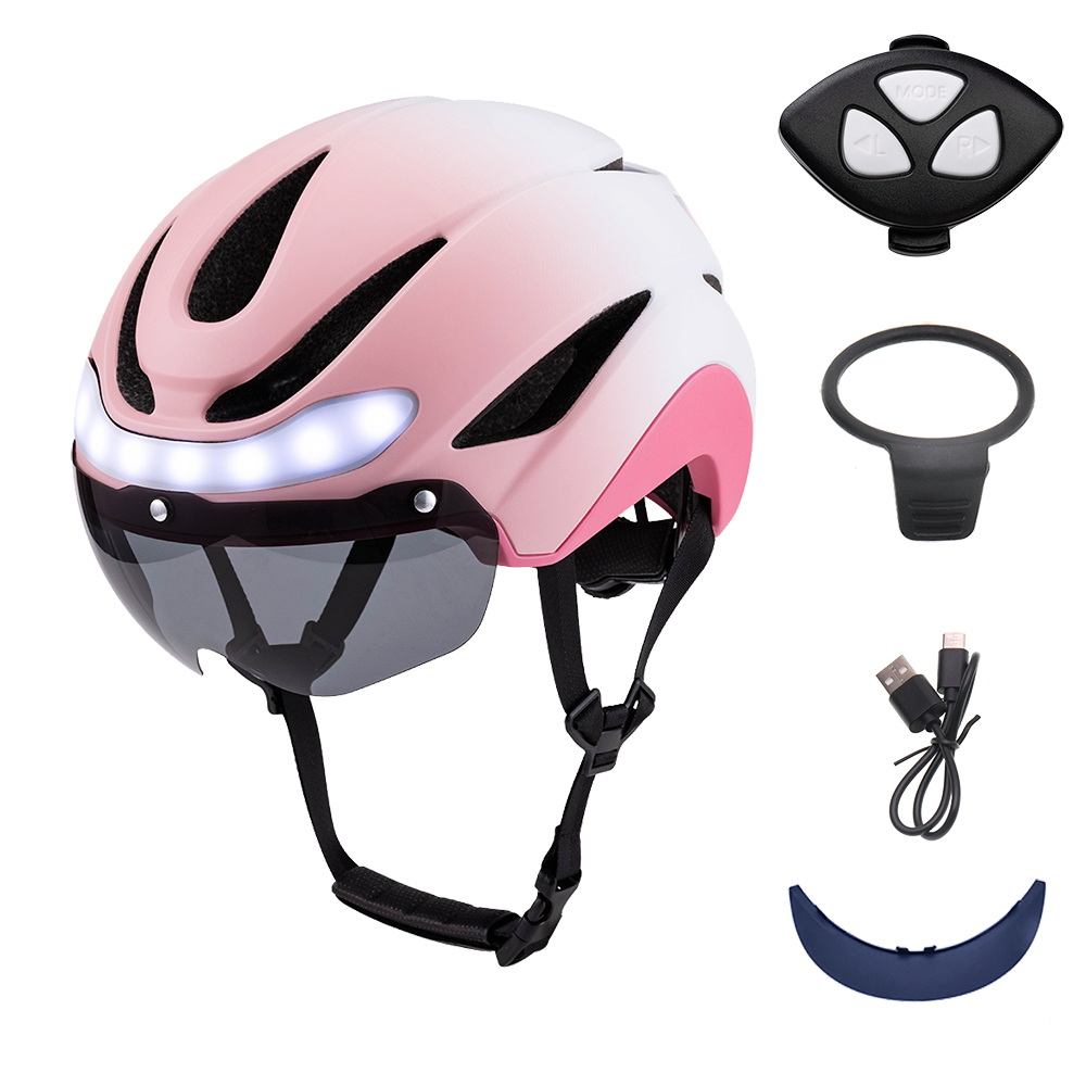 Waterproof safety cycling helmet with rechargeable LED tail light