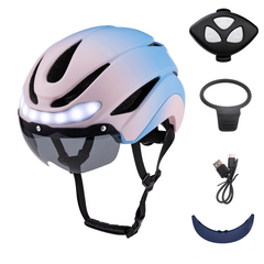 Waterproof safety cycling helmet with rechargeable LED tail light