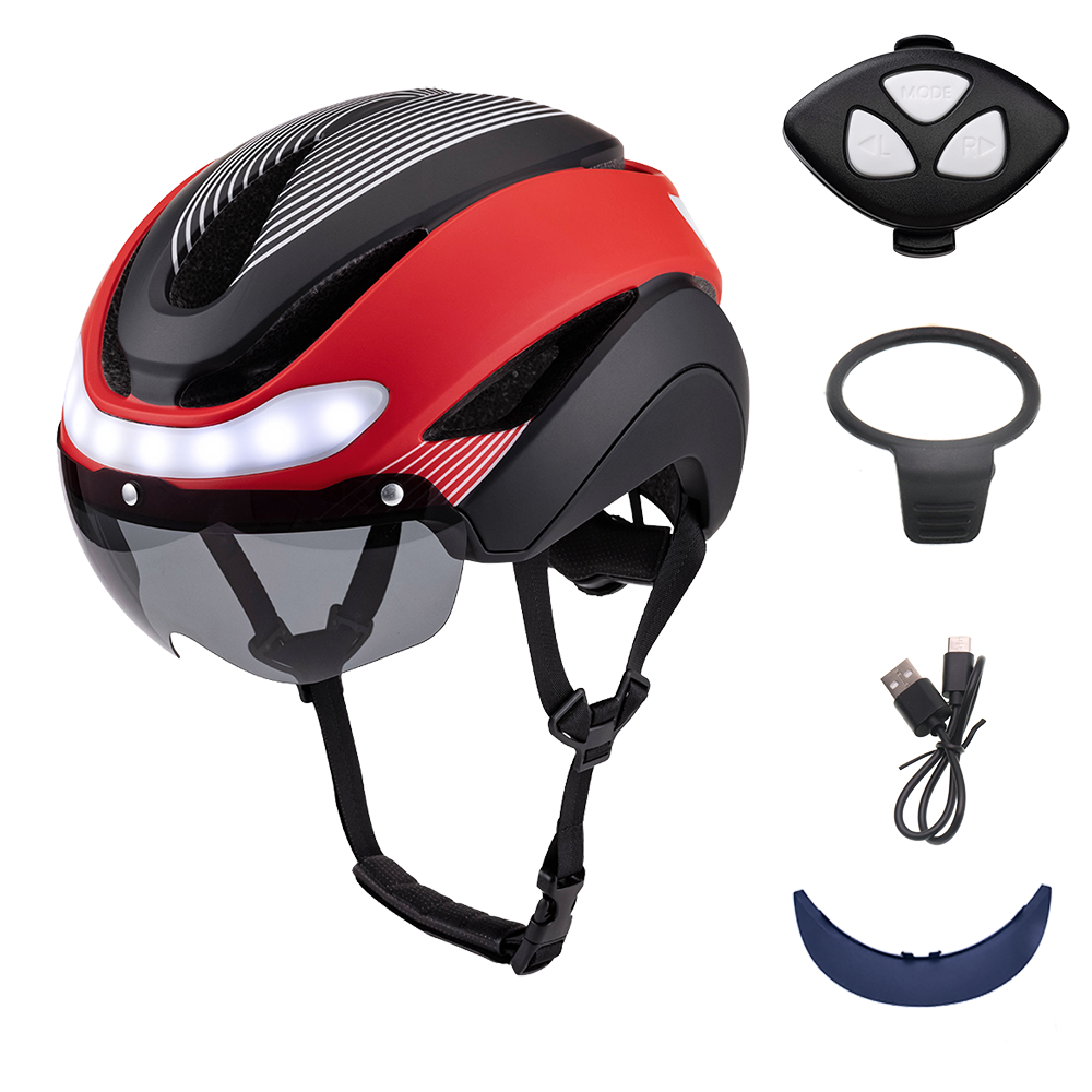 Waterproof safety cycling helmet with rechargeable LED tail light