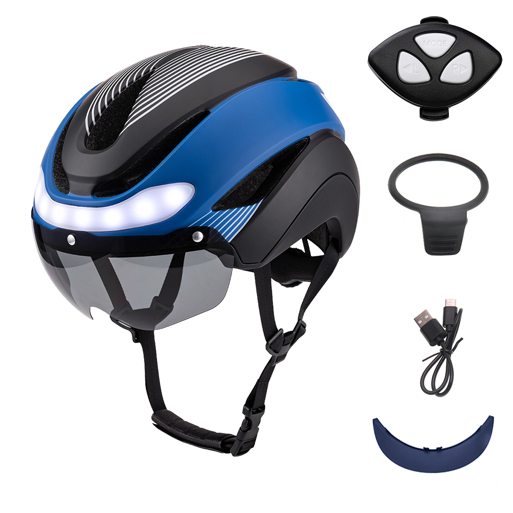 Waterproof safety cycling helmet with rechargeable LED tail light