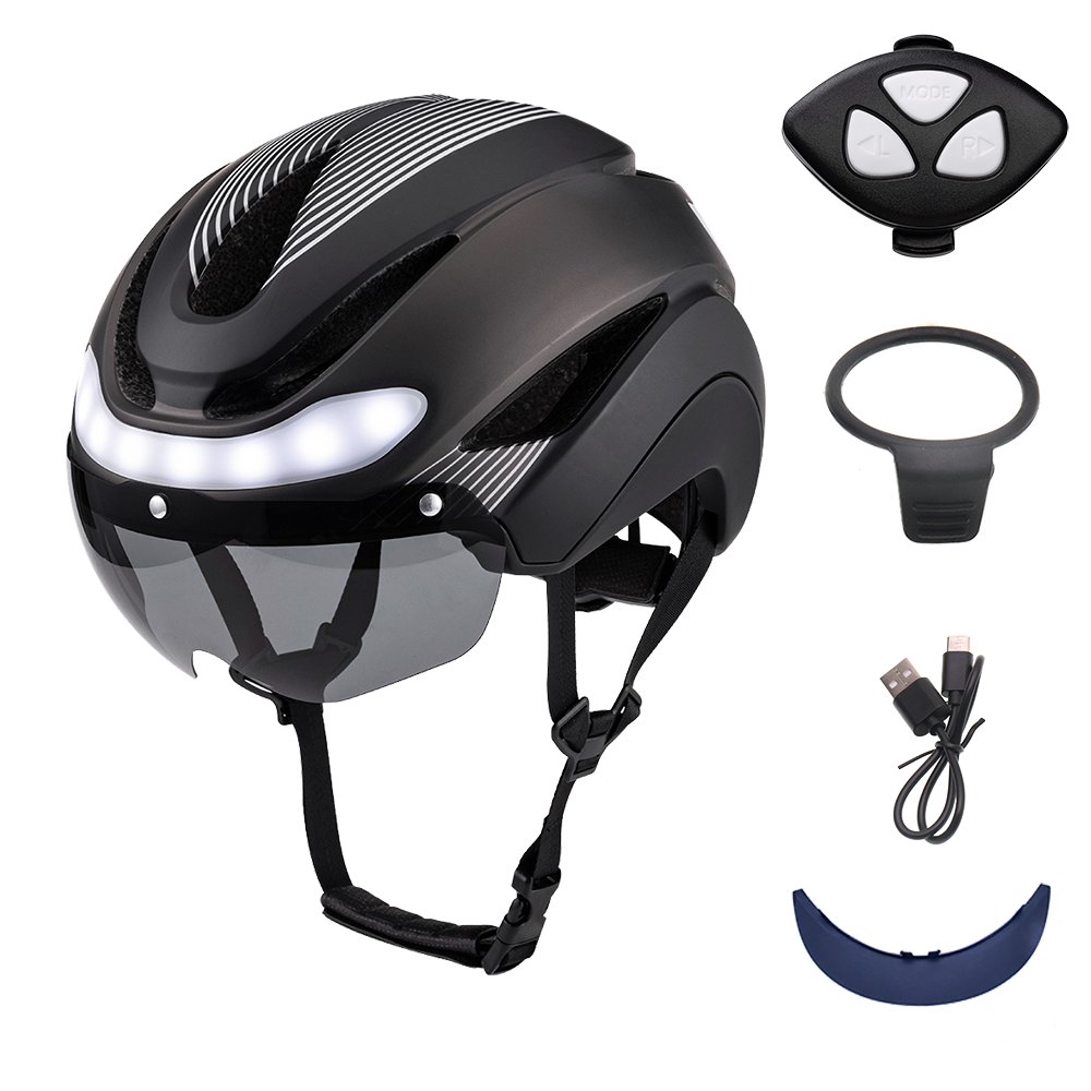 Waterproof safety cycling helmet with rechargeable LED tail light