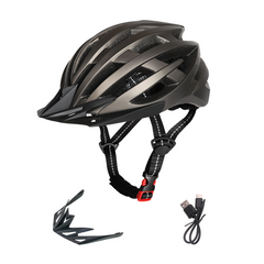 All-season lightweight road bike helmet with LED light