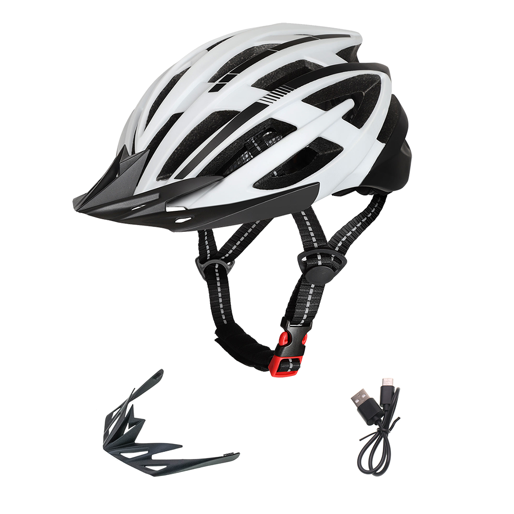 All-season lightweight road bike helmet with LED light