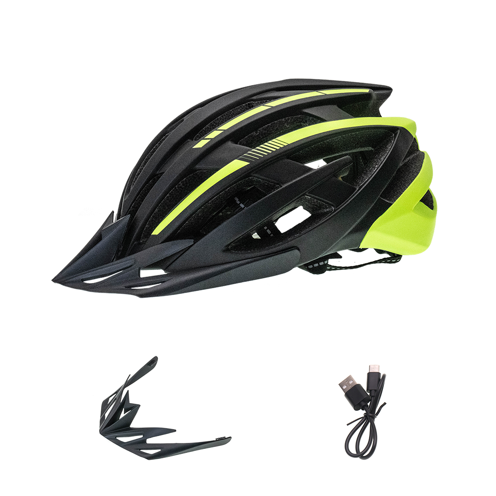 All-season lightweight road bike helmet with LED light