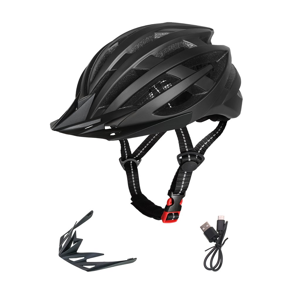 All-season lightweight road bike helmet with LED light