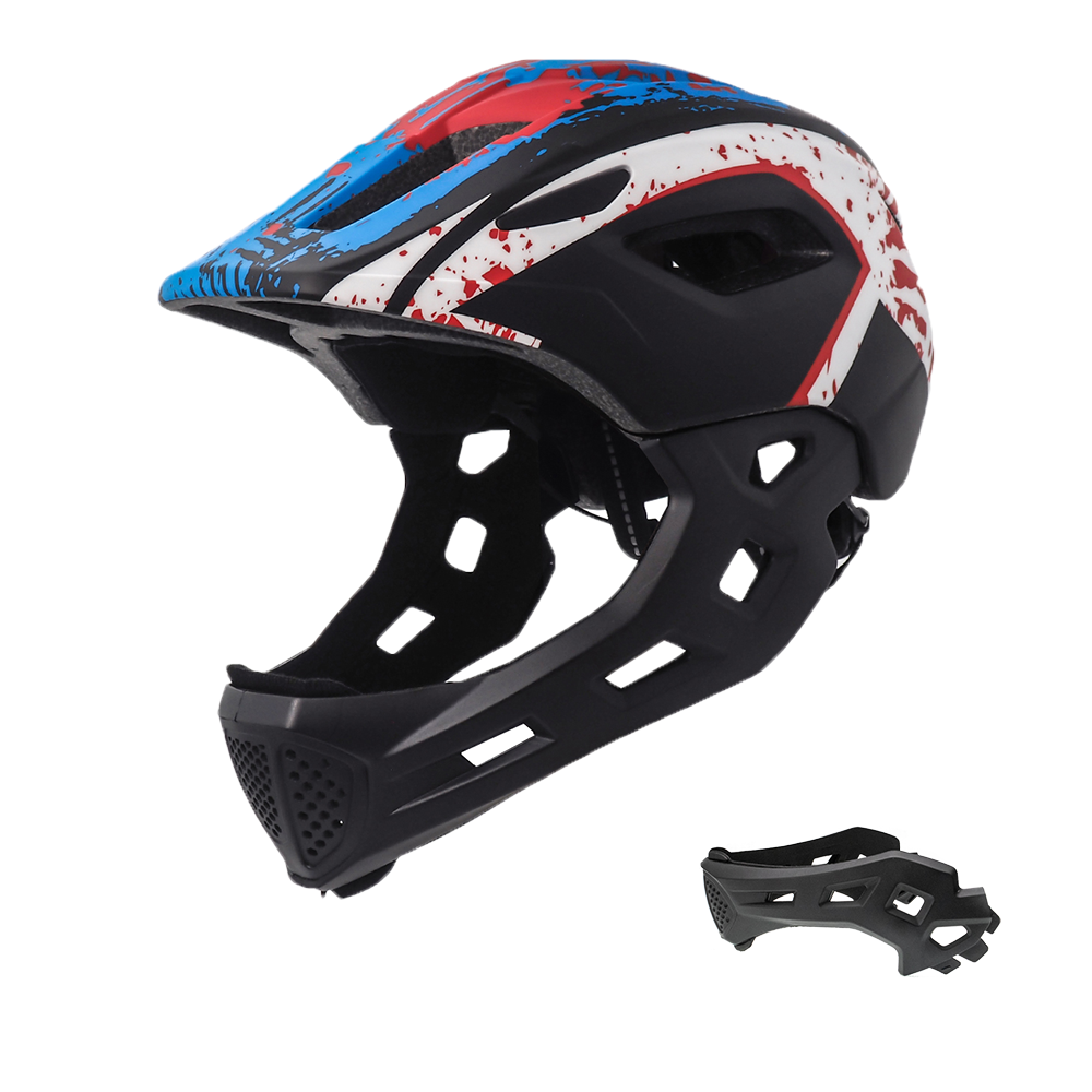 Children's Sports Helmet with LED Light & Removable Chin Pad